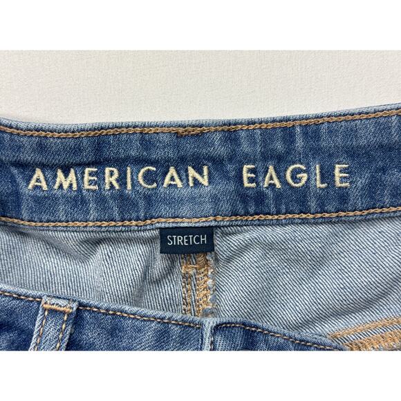 American Eagle Women's Super High Rise Baggy Wide Leg Blue Jeans - 000 (24x29.5) - Picture 4 of 6